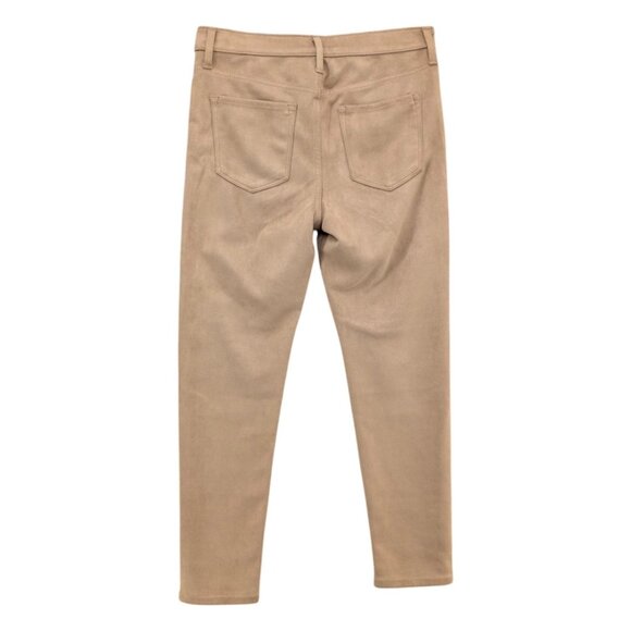Banana Republic Faux Suede Pants Womens Tan Microfiber 5 Pocket Stretch Size 6 - Picture 2 of 10